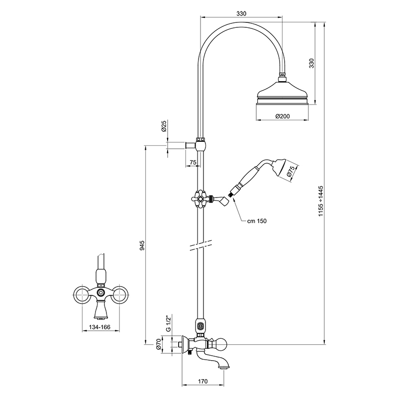 Душевая стойка Webert Karenina KA721208015 хром