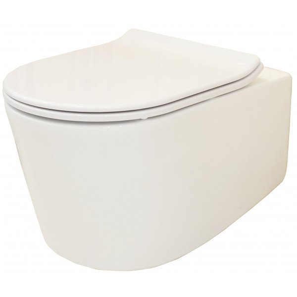 Унитаз подвесной Creo Ceramique Rennes RE1100R+RE1001T белый