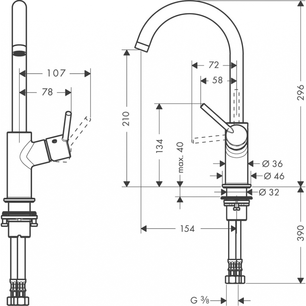 Смеситель для раковины Hansgrohe Talis 32084000 хром