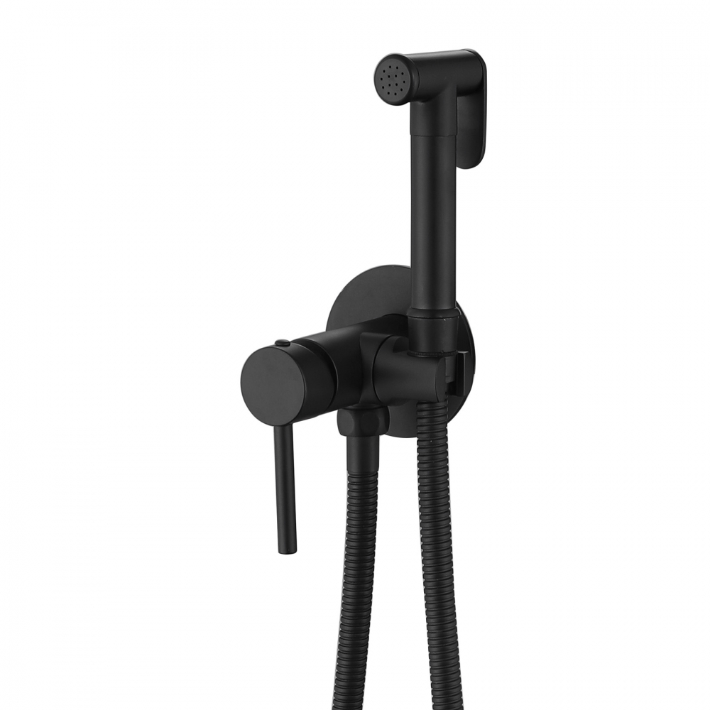 Гигиенический душ со смесителем ABBER Emotion AF8125B черный матовый