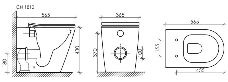 Унитаз приставной Ceramica Nova Highlight CN1812 белый