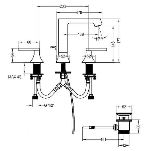 Смеситель для раковины Villeroy & Boch Classic TVW10110811061 хром