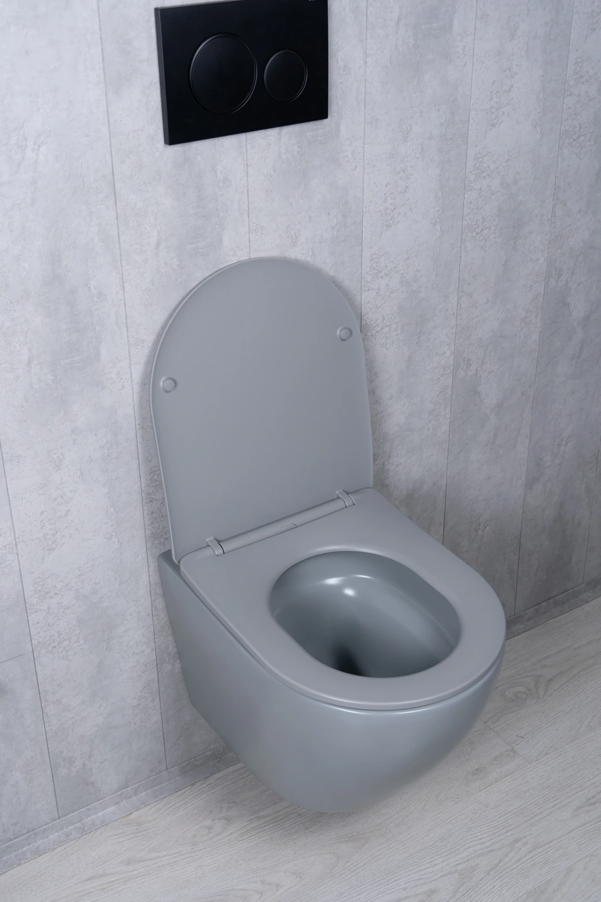 Унитаз подвесной безободковый GID Tr2122TF-Lgm серый матовый, с сиденьем микролифт