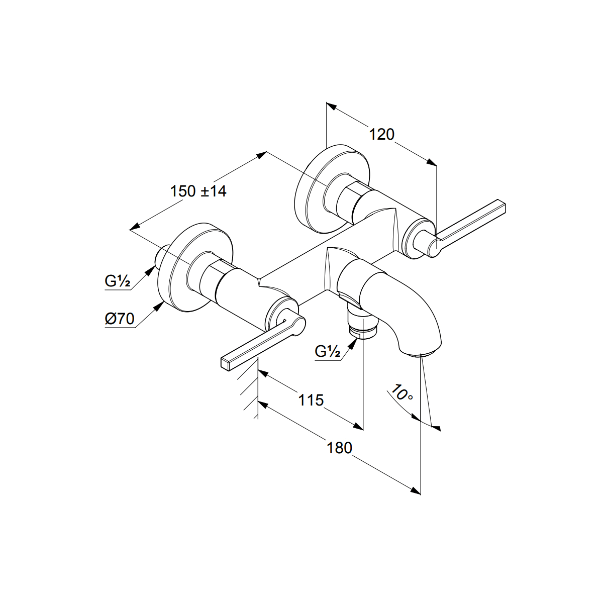 Смеситель для ванны с душем Kludi Nova Fonte 205400515 хром