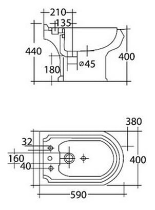 Биде напольное Cezares King Palace