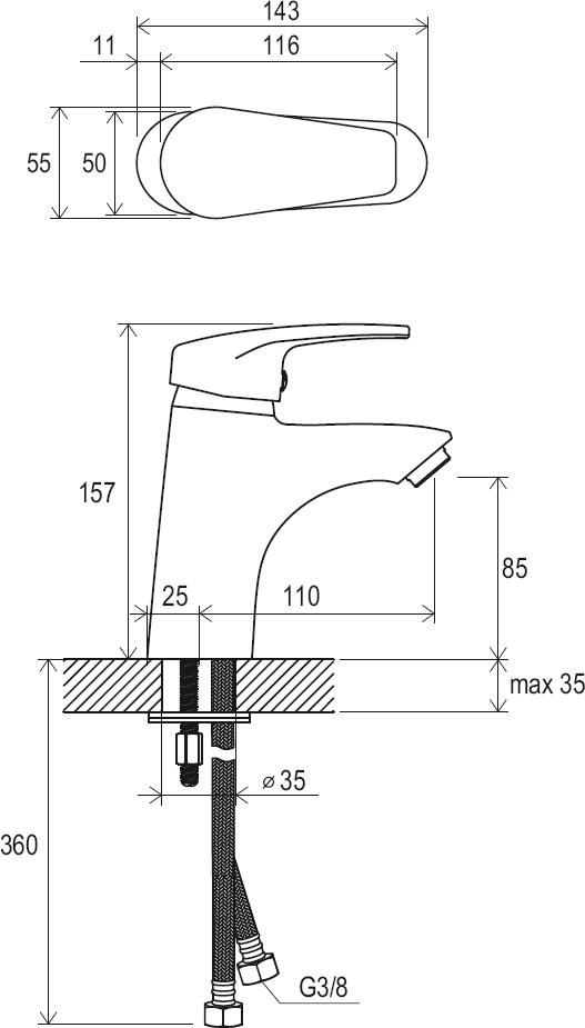 Смеситель для раковины Ravak Neo X070023 хром