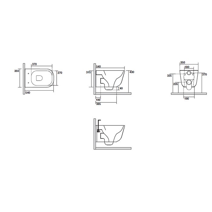 Унитаз подвесной безободковый Kerasan Tribeca 511459 без сиденья, серый матовый