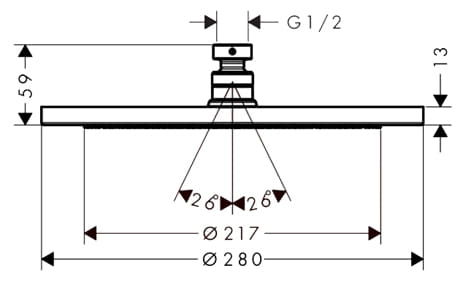 Верхний душ Hansgrohe Croma 280 AIR 1jet 26220000 хром