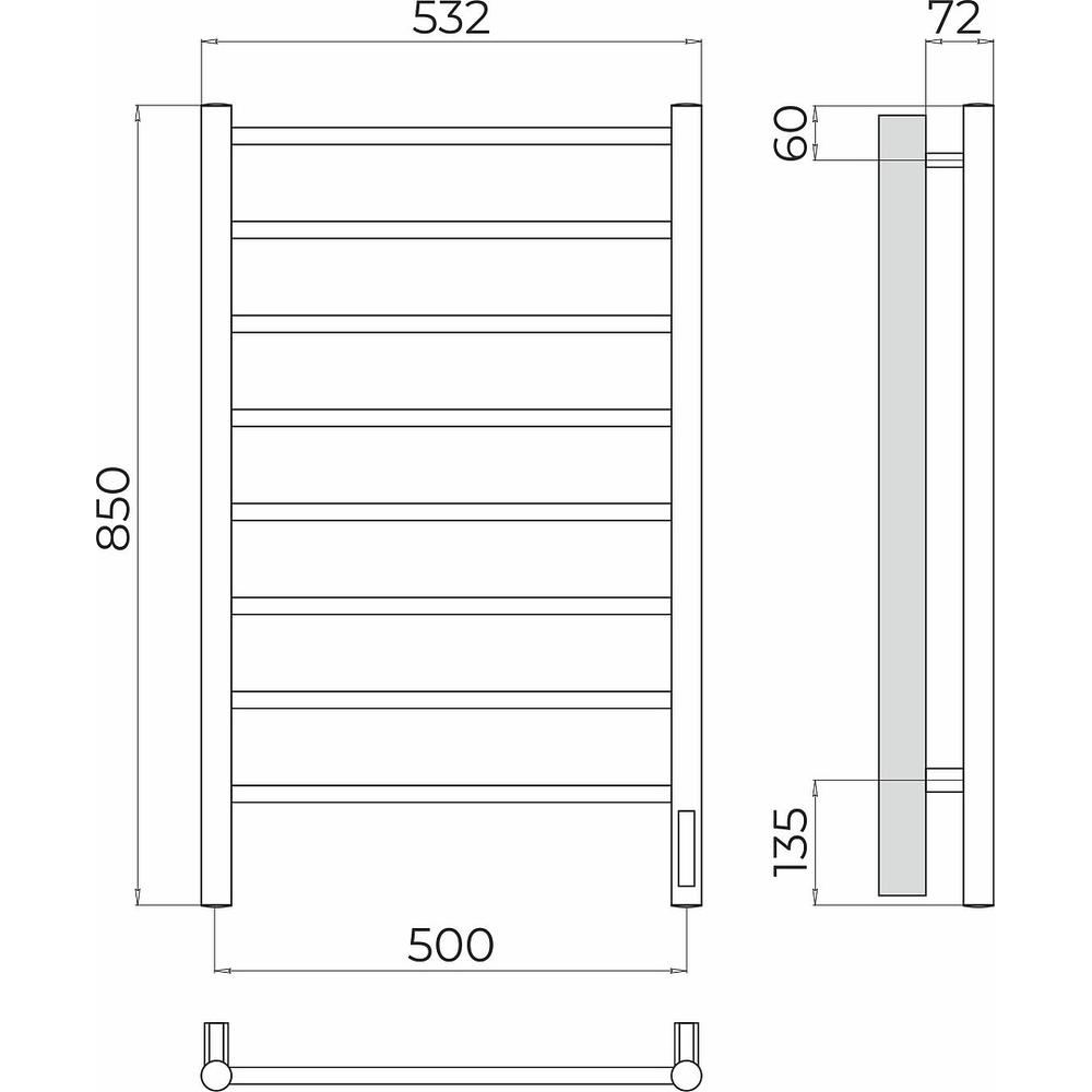 Полотенцесушитель электрический Terminus Аврора П8 50х85