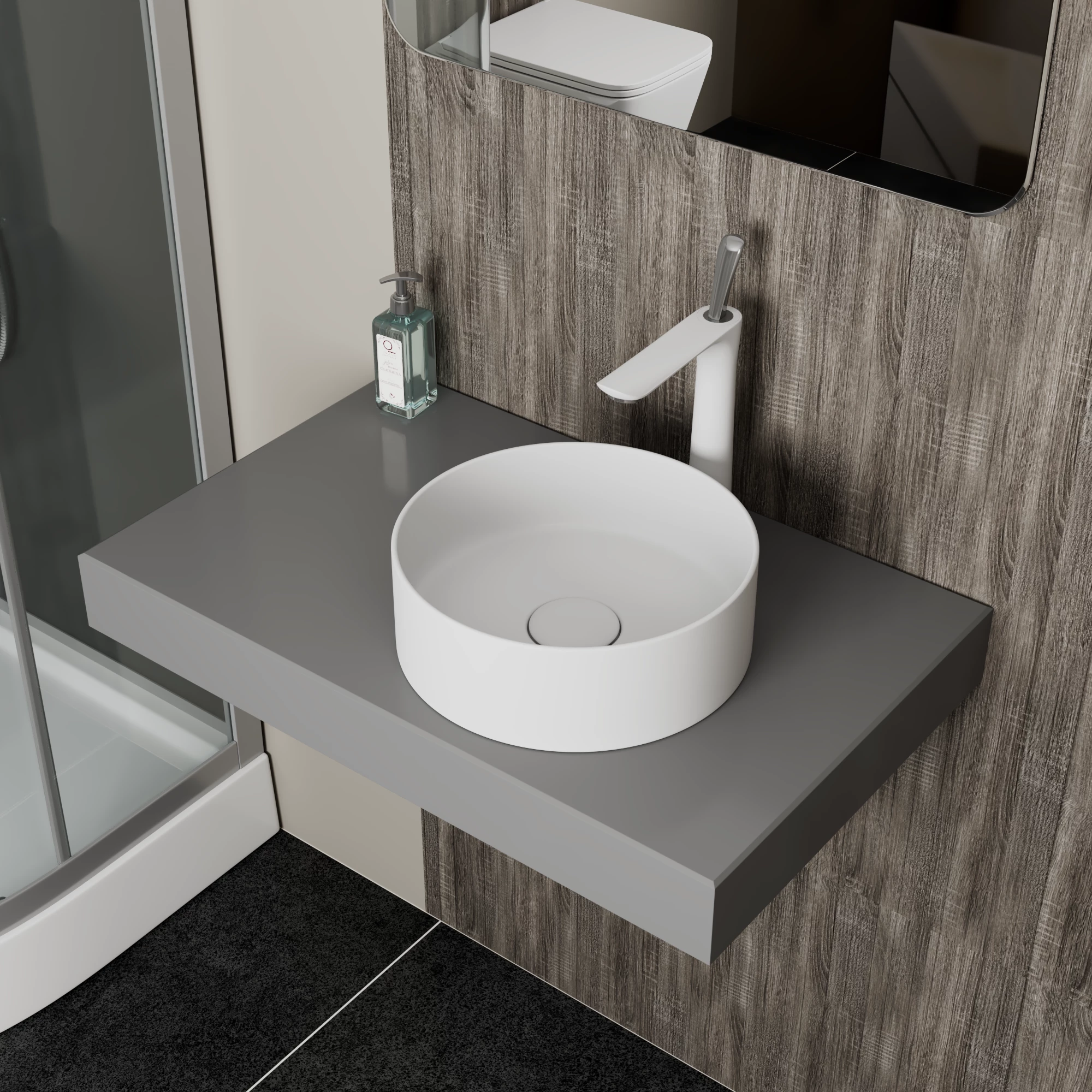 Раковина накладная 35см D&K Matrix DT1391508 белый матовый