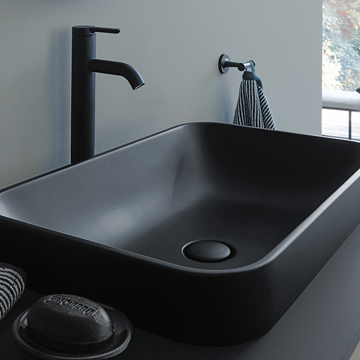 Раковина встраиваемая сверху 60см Duravit Happy D.2 Plus 2359601300 anthracite matt