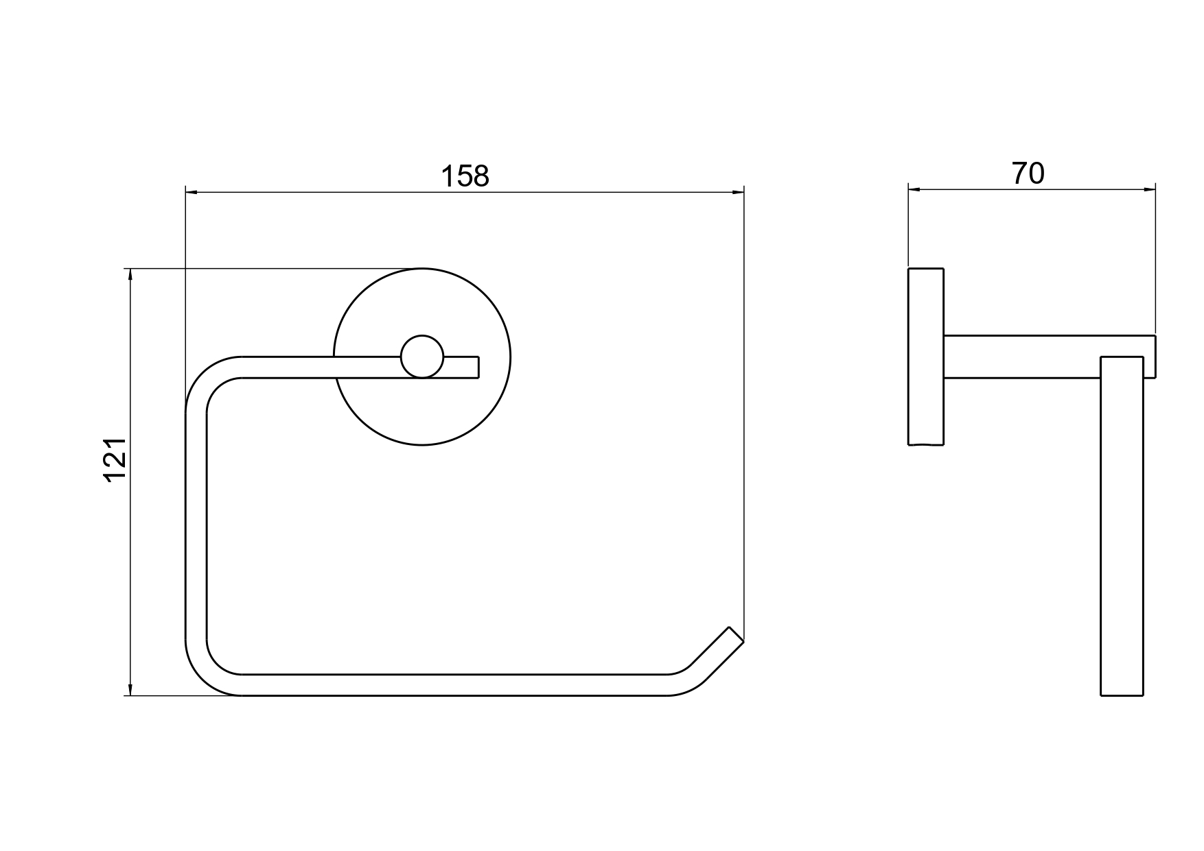 Держатель туалетной бумаги Aquatek Бетта AQ4608MB черный матовый