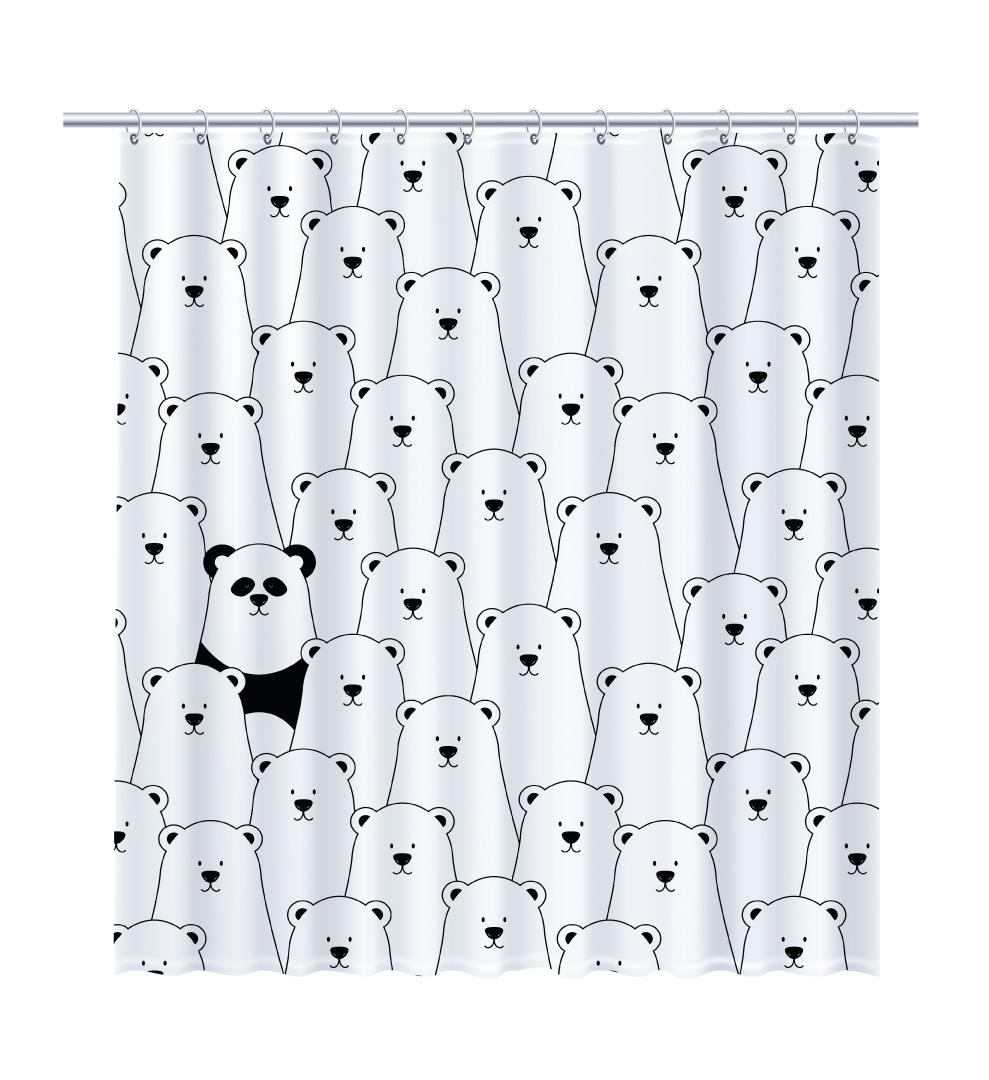 Шторка для ванной Fixsen Panda FX-2501, без колец