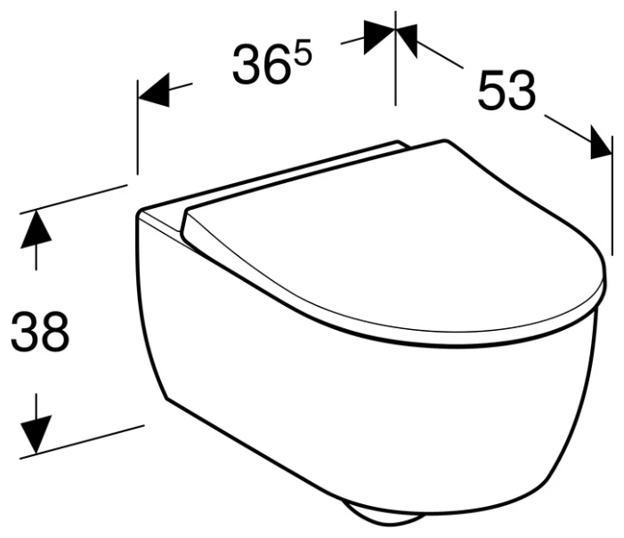 Унитаз с инсталляцией подвесной GEBERIT iCon 500.362.TC.I с горизонтальным выпуском