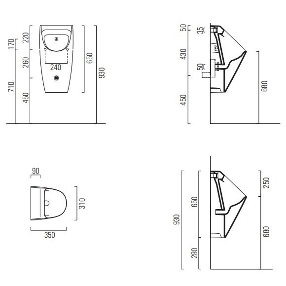 Писсуар безободковый GSI Community 909711 белый
