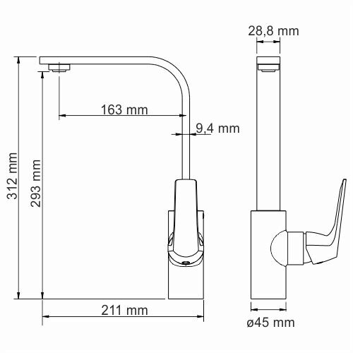 Смеситель для кухни WasserKraft Neime 1907 хром