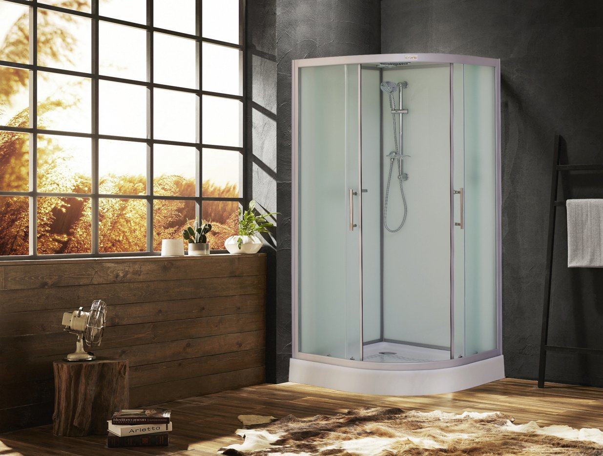 Душевая кабина Esbano ESKB80CR 80x80x210см, профиль хром матовый, стекло рифленое