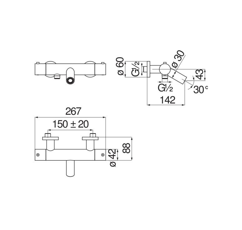 Термостат для ванны с душем Nobili Velis VE125010/1FLP черный