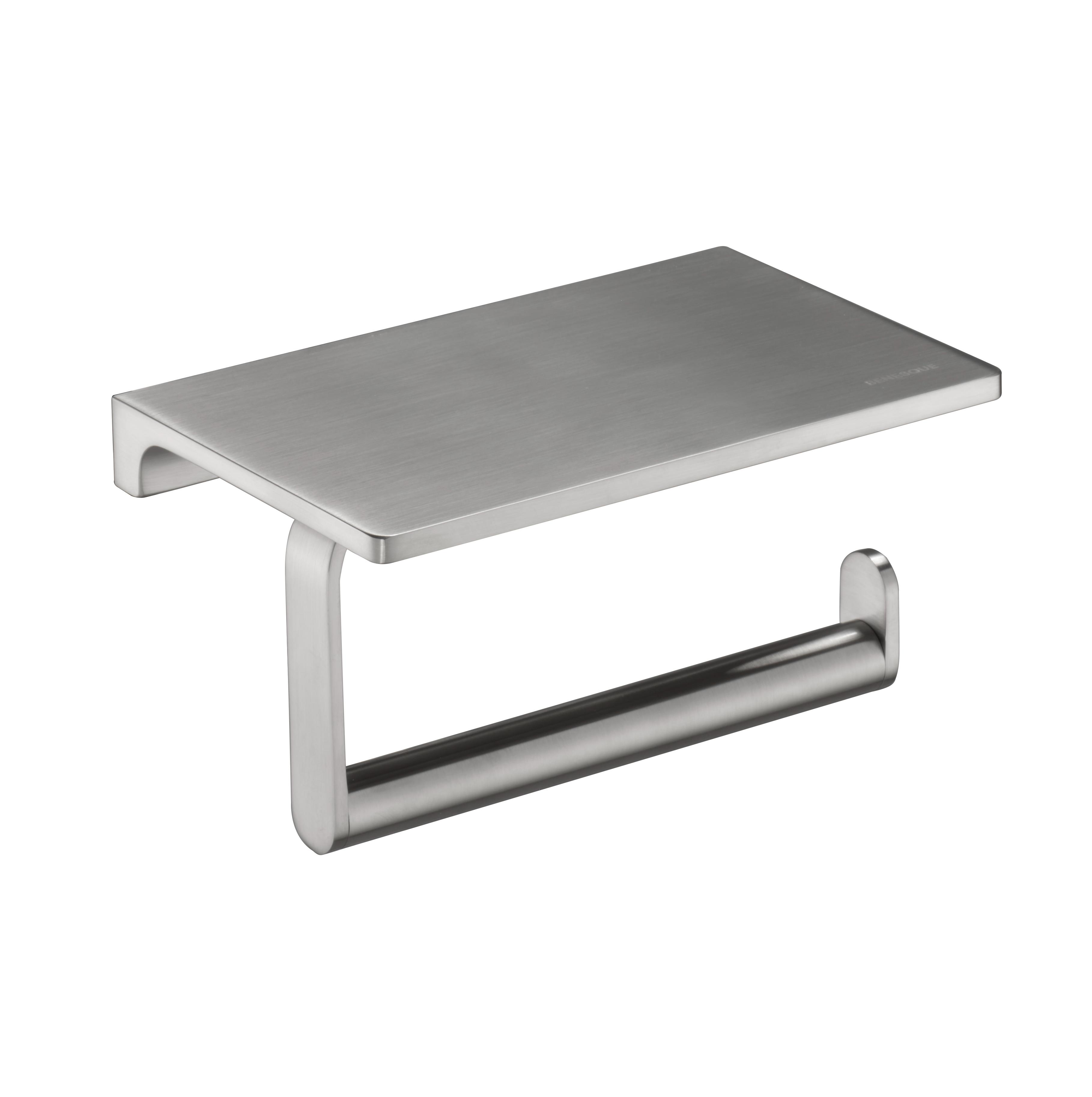 Держатель туалетной бумаги с полкой Benesque Lumiere 70010102 никель брашированный