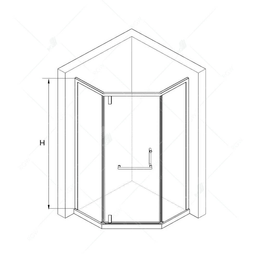 Душевой угол RGW Hotel 100x100x195 профиль хром, стекло матовое