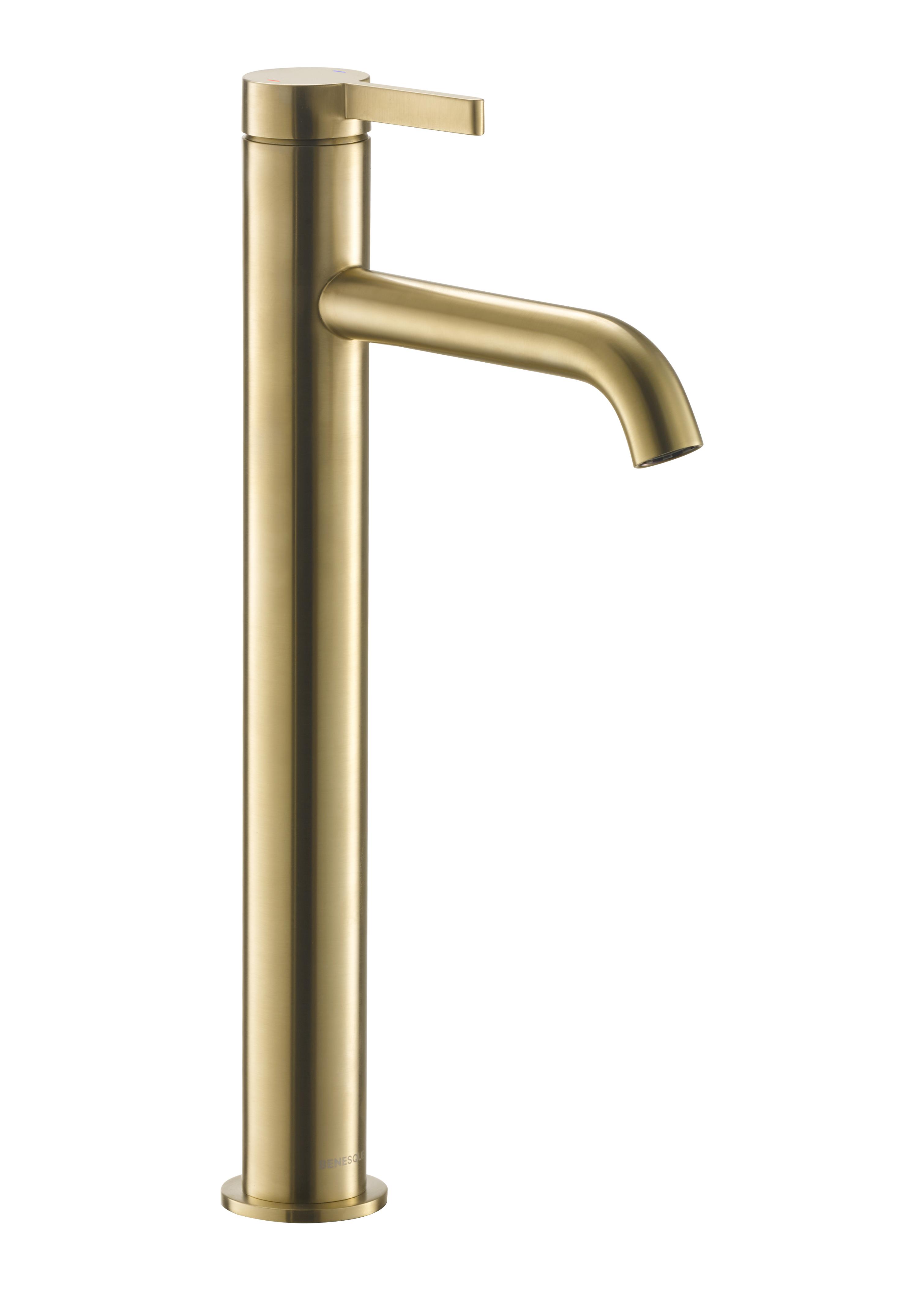 Смеситель для раковины высокий Benesque Lumiere 10010204 латунь брашированная