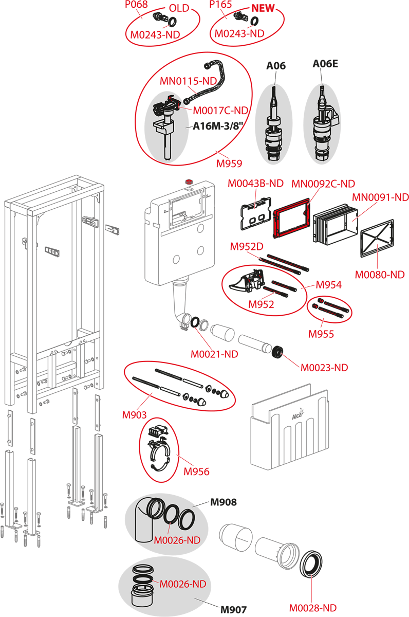 Инсталляция для подвесных унитазов AlcaPlast Sadromodul AM116/1120