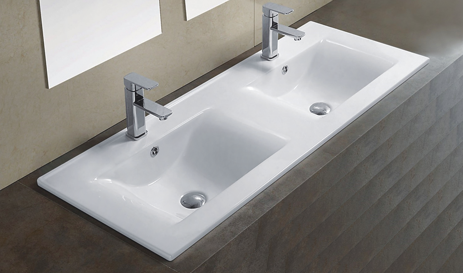 Раковина встраиваемая сверху 120.5см Gid NYJ809-120 белый