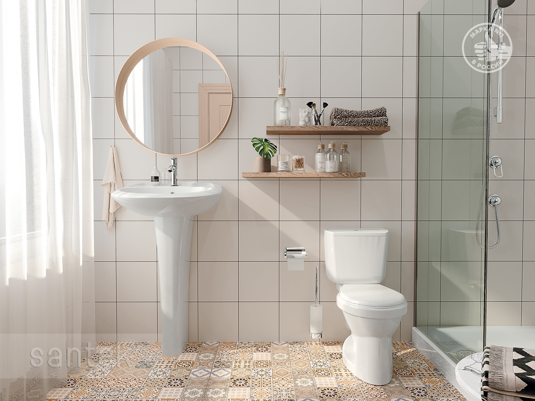 Раковина Santek Бриз 60 отверстие под смеситель 1WH110466