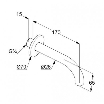 Излив для ванны Kludi Bozz 3850539 черный матовый