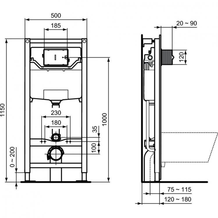 Промо-комплект 3 в 1 Ideal Standard с подвесным унитазом TESI AquaBlade®  T0079V1 (матовый белый) и инсталляцией PROSYS