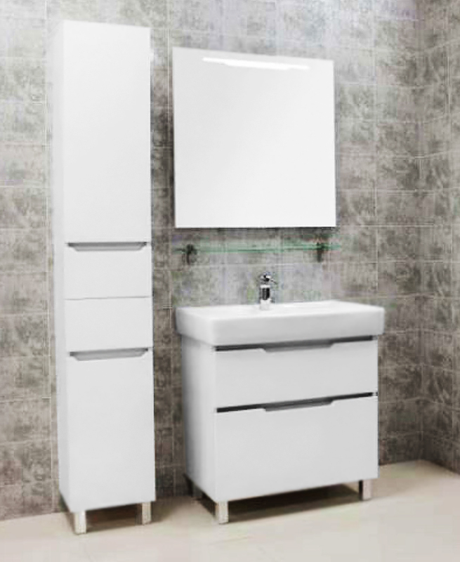 Тумба для комплекта Акватон Дакота 80 белый/выбеленное дерево