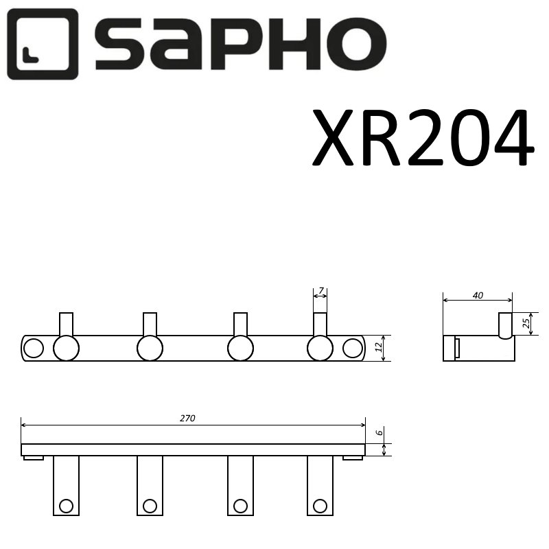 Крючок Sapho X-ROUND XR204 хром