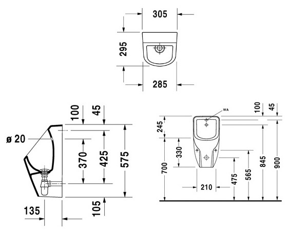 Писсуар Duravit D-code 0829300000 Белый