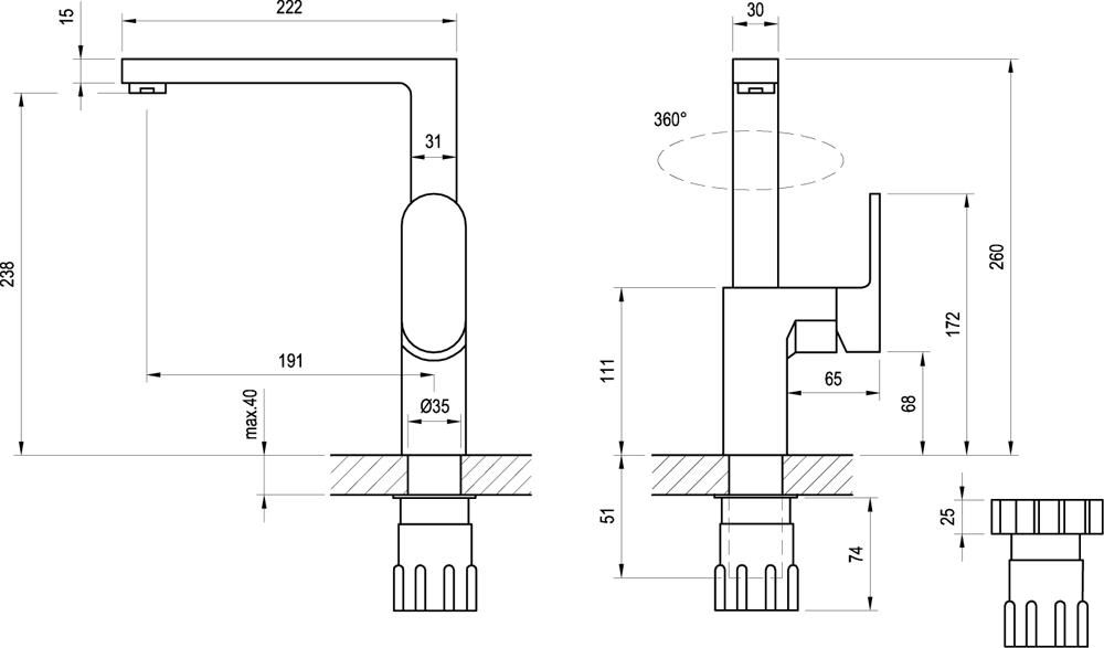 Смеситель для кухни Ravak Chrome X070054 хром
