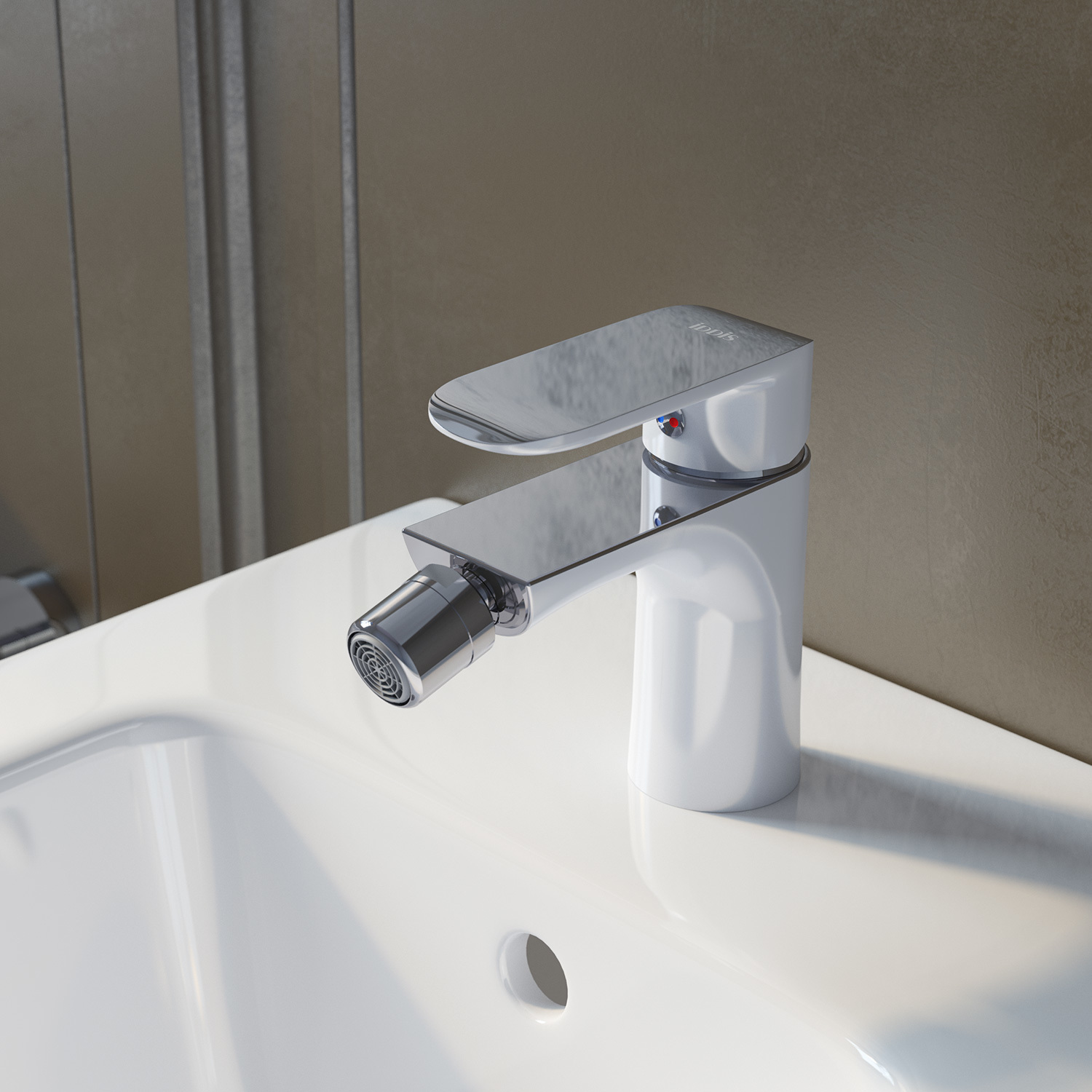 Смеситель для биде IDDIS Calipso CALSB00i04 хром глянцевый/белый