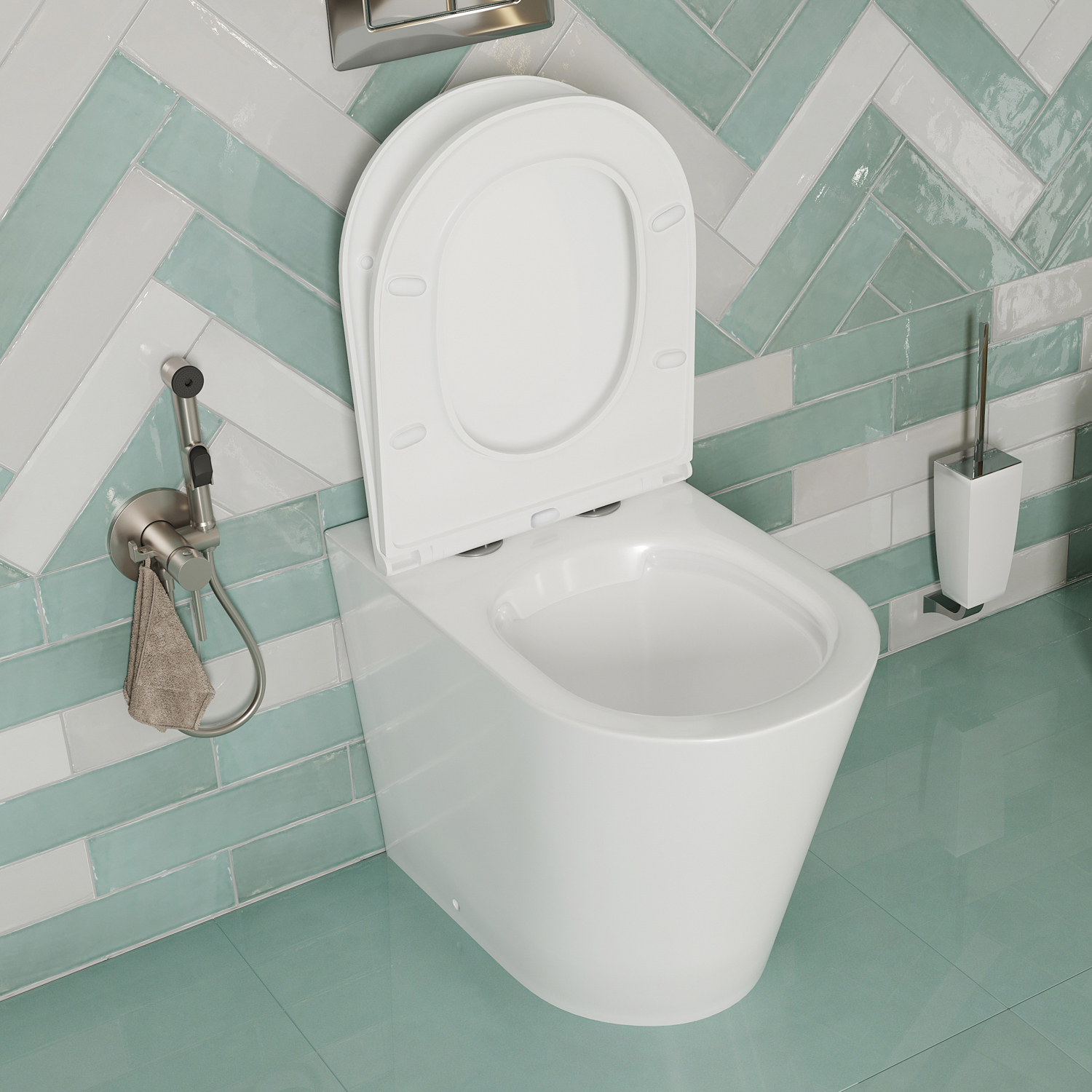 Унитаз приставной DDIS Calipso Rimless CALRDSEi26 белый матовый, с сиденьем микролифт