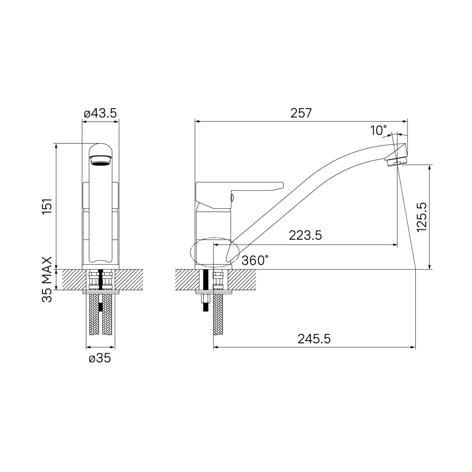 Смеситель для кухни IDDIS Sena SENSB00i05 хром глянцевый
