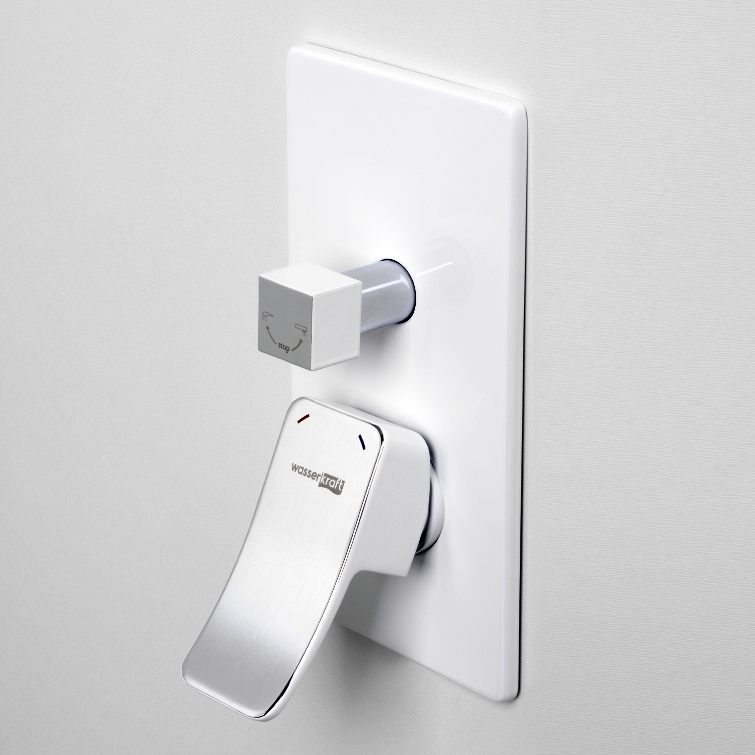 Смеситель для душа WasserKraft Aller 10641WHITE хром/белый