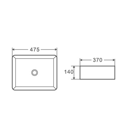 Раковина накладная 41см D&K Venice DT1020616 белый