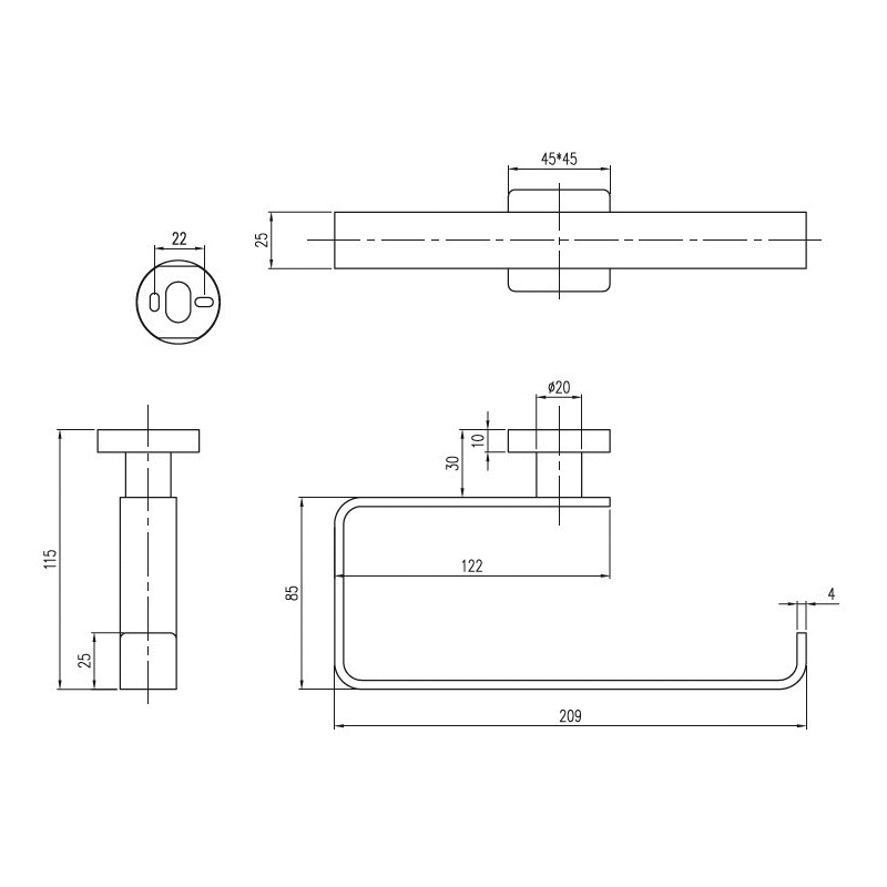Полотенцедержатель Villeroy & Boch Elements-Striking TVA15200500061 хром