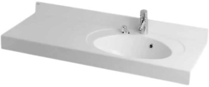 Раковина подвесная 120см Акватон Отель 1A70093NOT01L белый