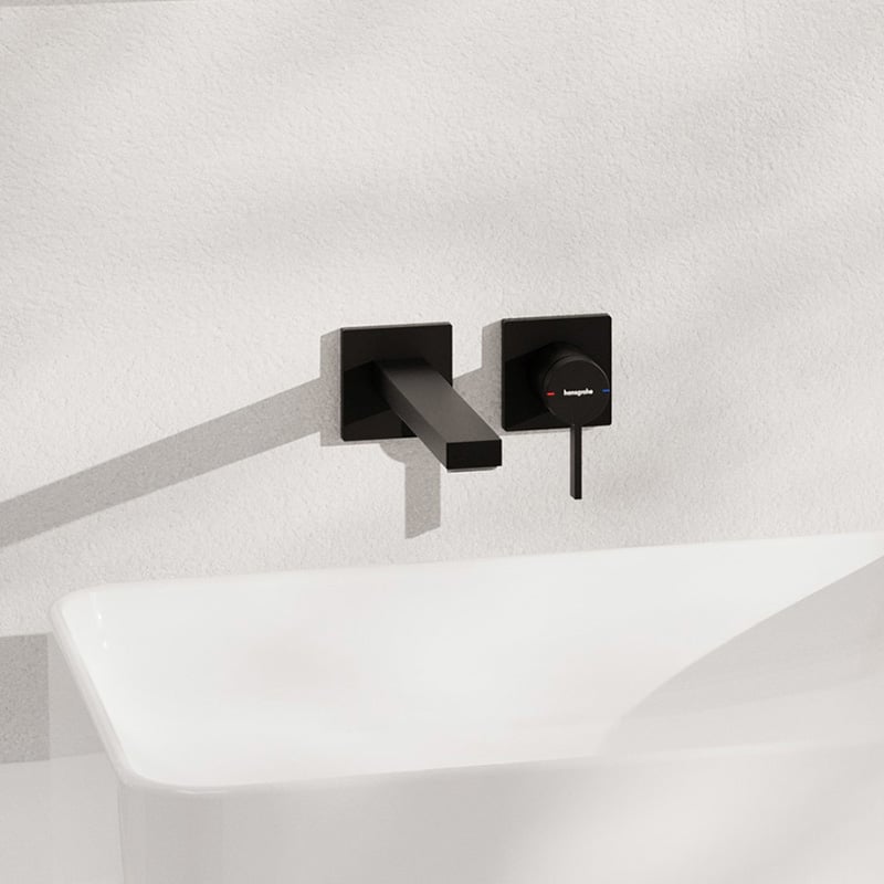 Смеситель для раковины Hansgrohe Tecturis E 73051670 черный матовый