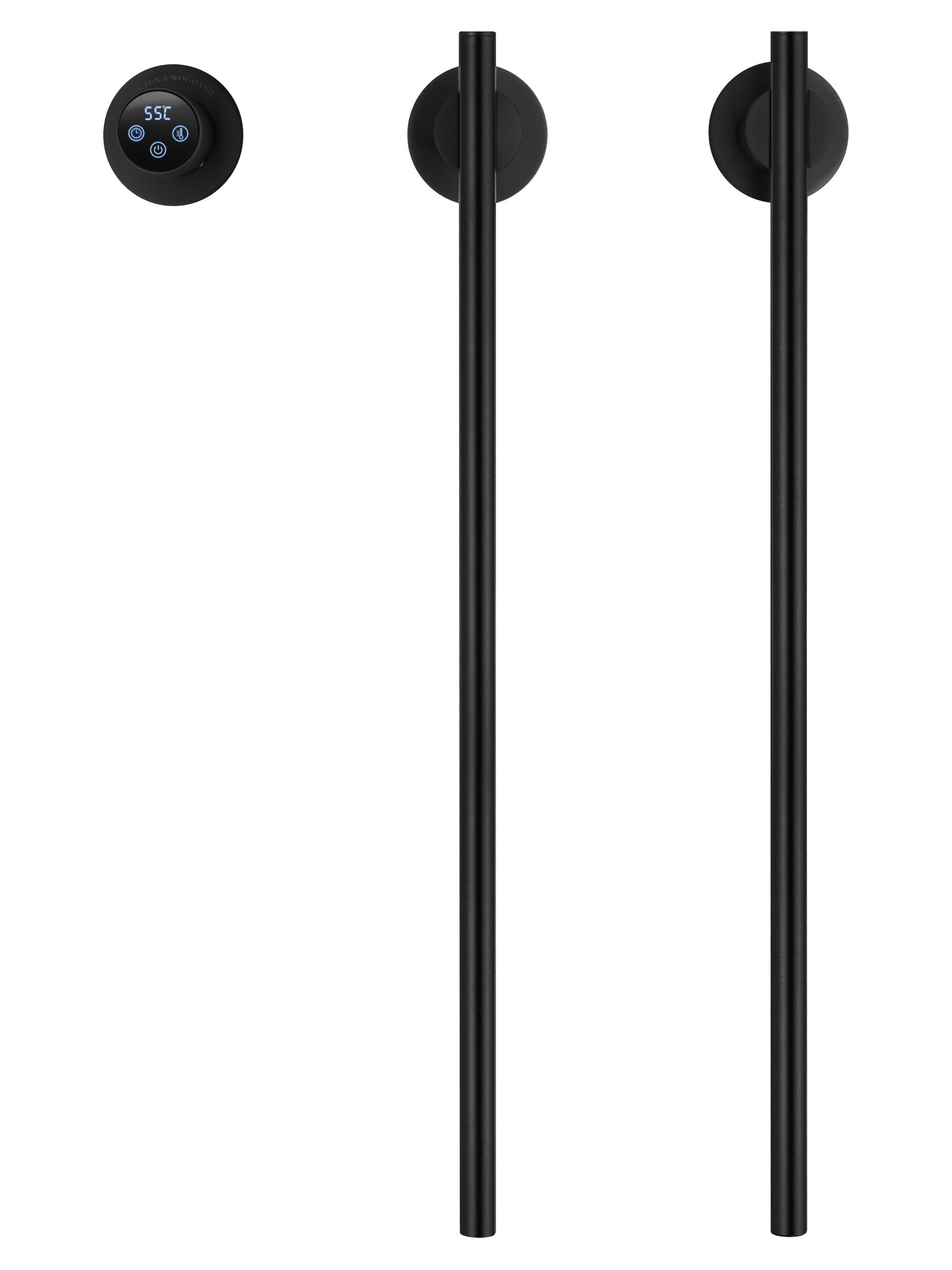 Полотенцесушитель электрический встраиваемый WONZON & WOGHAND DORTMUND, Черный матовый (WW-A362-MB)