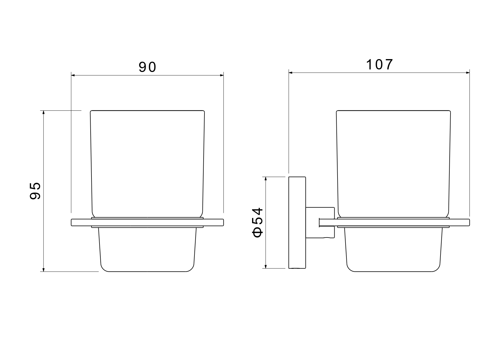 Стакан для ванной Aquatek Оберон AQ4204MB черный матовый