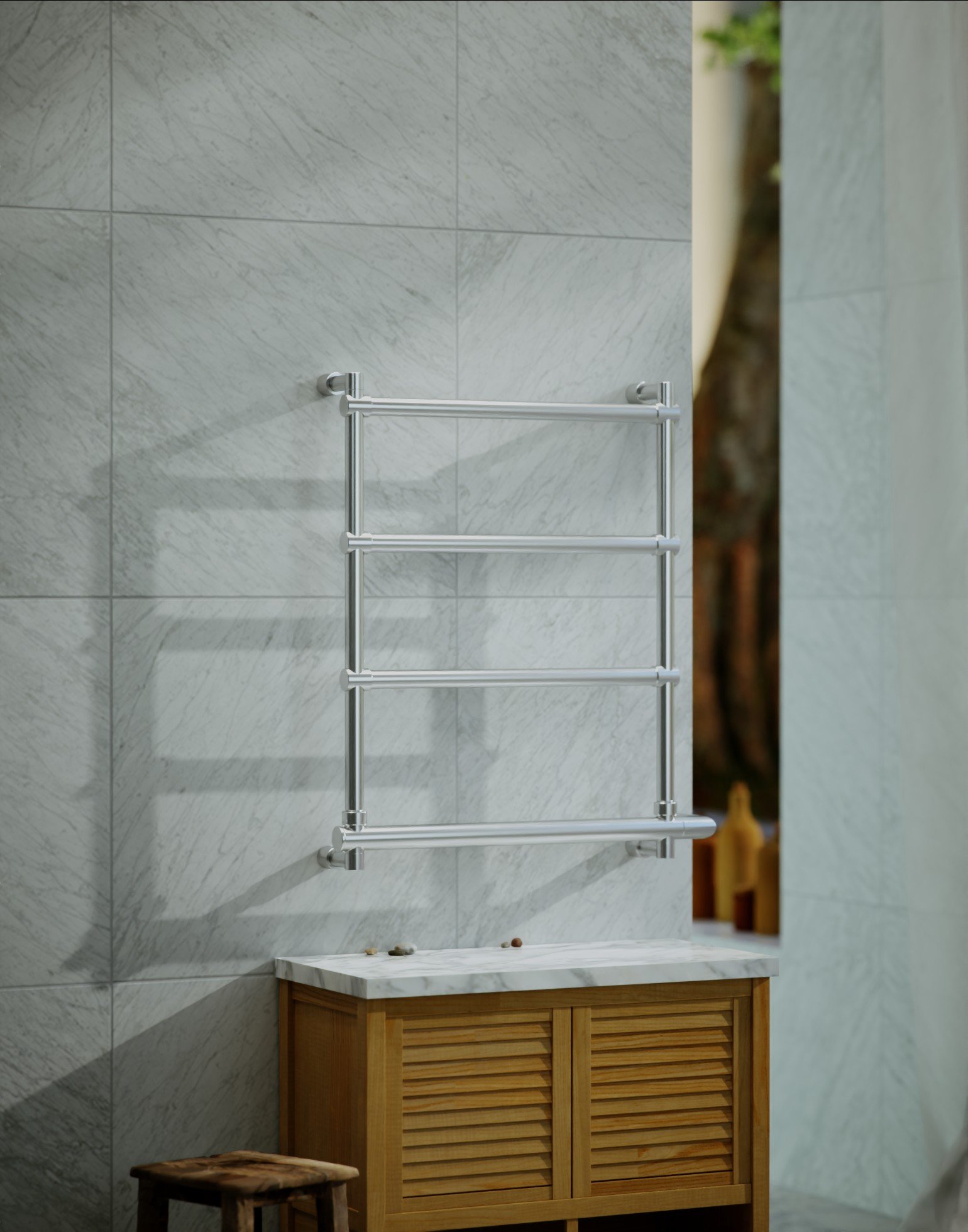 Полотенцесушитель электрический Margaroli Sole 542-4 5424704CRNB 660х570 хром