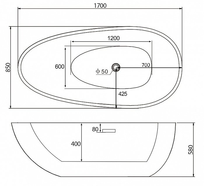 Акриловая ванна ABBER AB9211