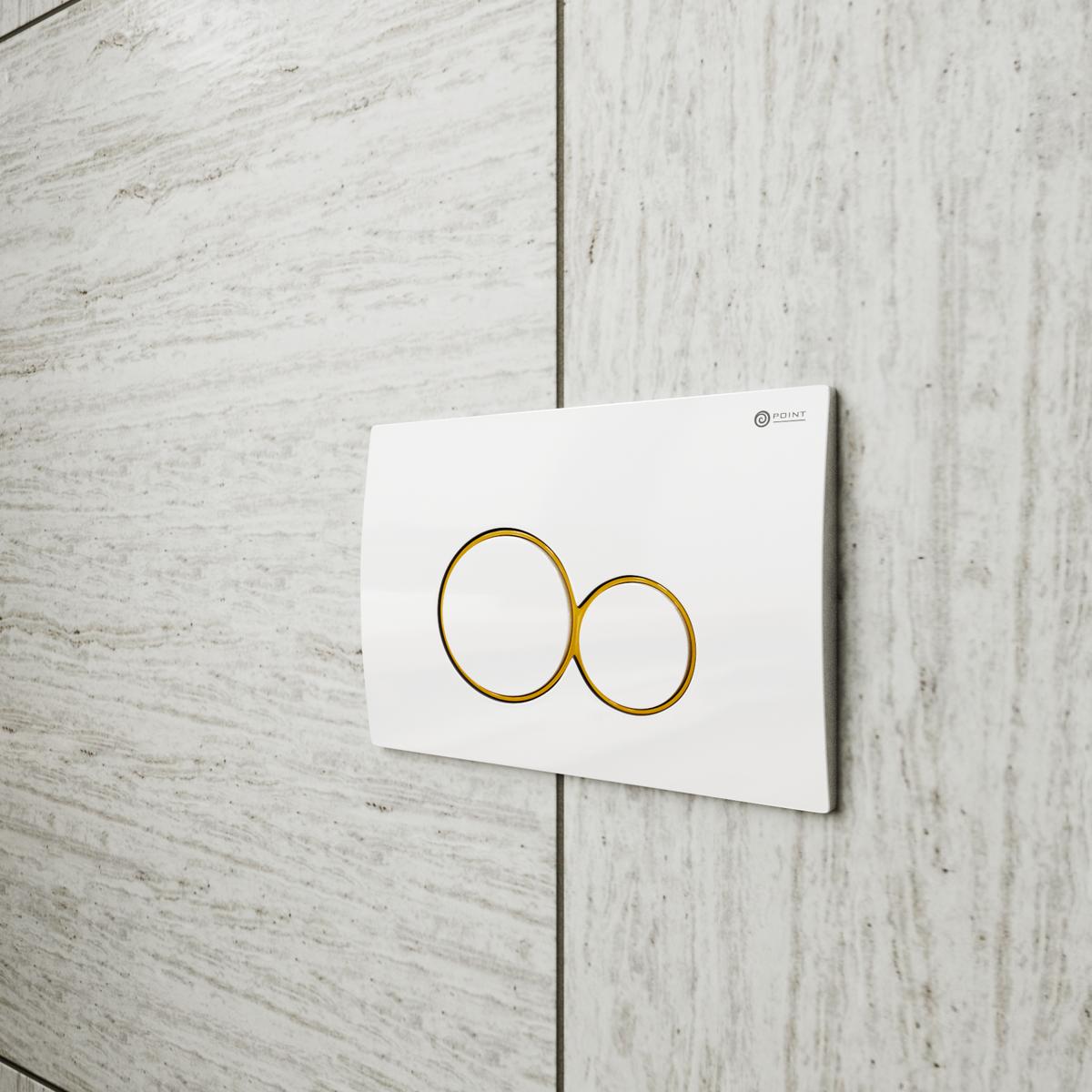Клавиша смыва Point Виктория PN44061WG для инсталляции, белая/золото