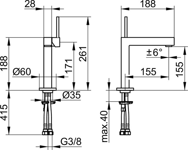 Смеситель для раковины Keuco Edition 90 59002010100 хром
