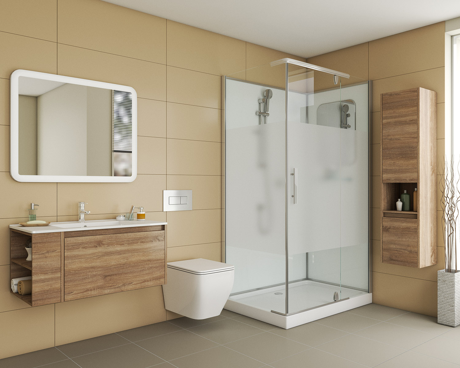 Душевая кабина Grossman GR172QR 80x120x205 профиль хром, стекло прозрачное/матовое