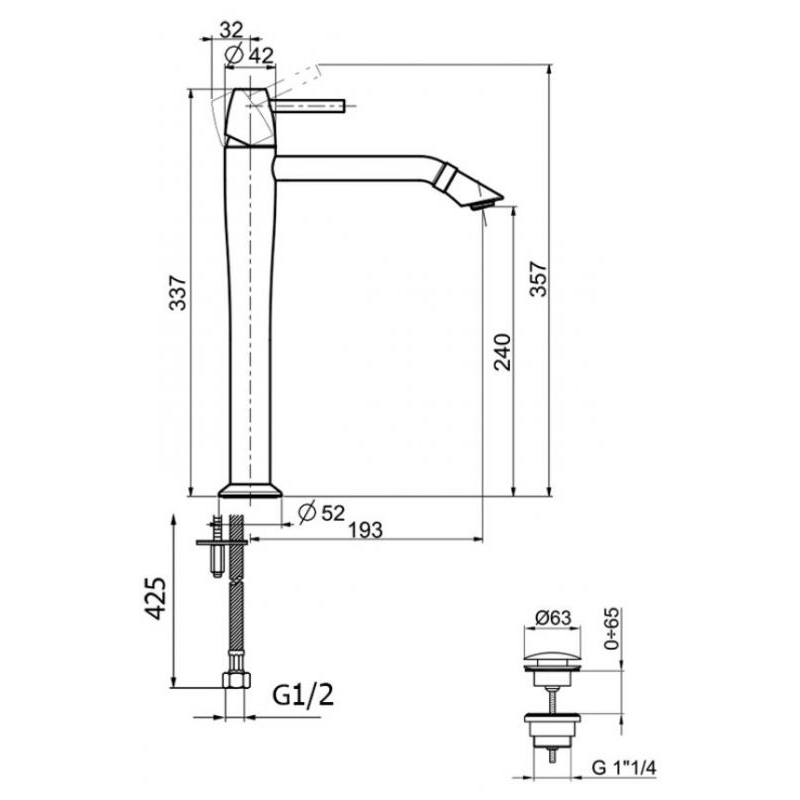 Смеситель для раковины Webert Opera moderna OE830402015, хром